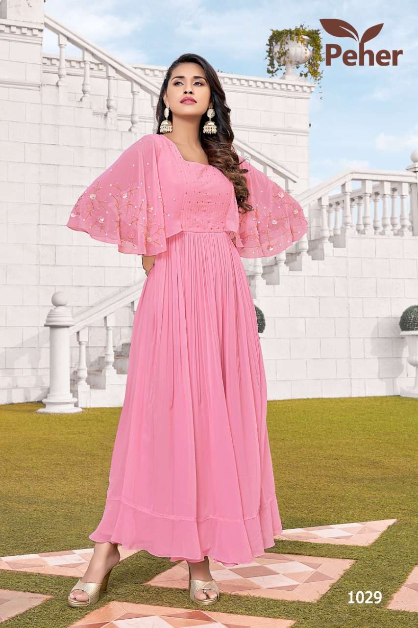 VIVILS SILK MILLS (PEHER)  RETRO VOL-1 GEOREGETTE GOWN CATALOG