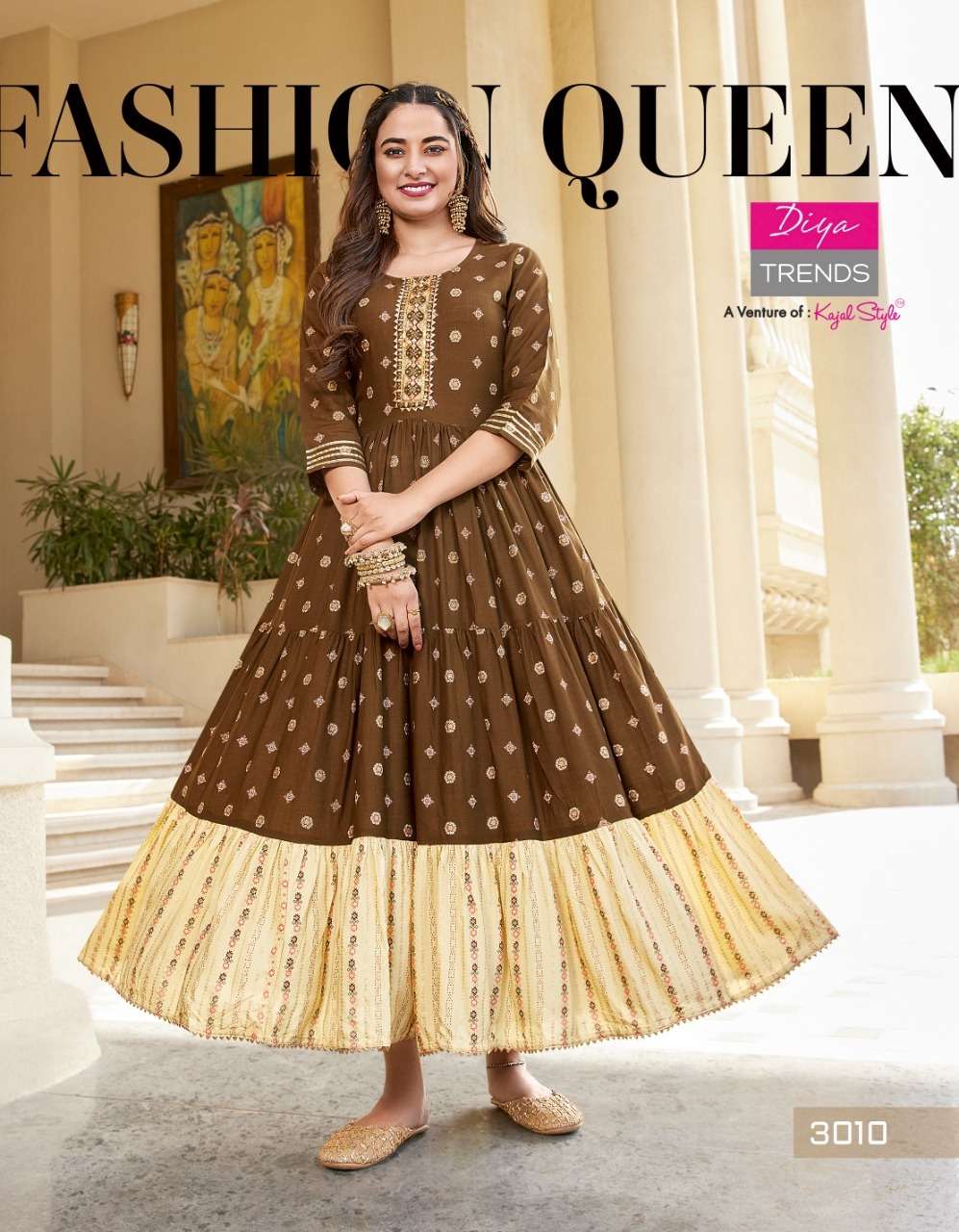 DIYA TRENDS GROOM VOL-3 D.NO- 3010 KURTI GOWN 