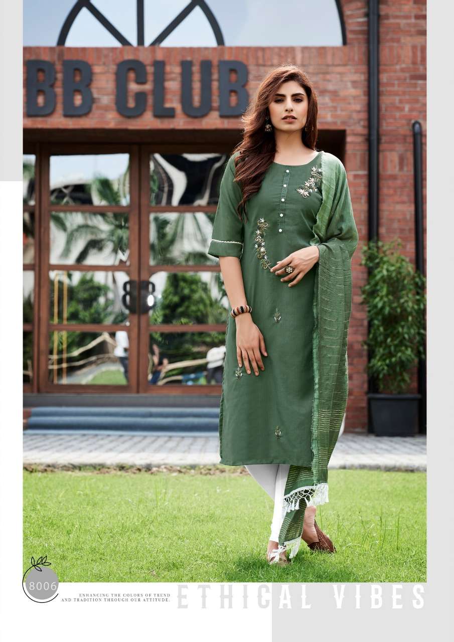 PARRA STUDIO CHUNNRI VOL-8 D.NO-8006 KURTI DUPATTA 