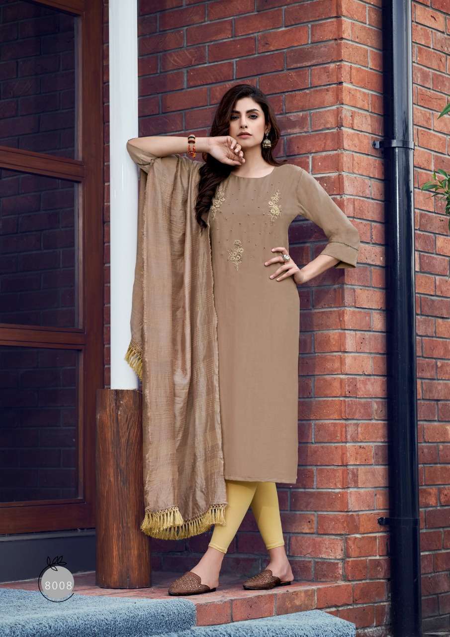 PARRA STUDIO CHUNNRI VOL-8 D.NO-8008  KURTI DUPATTA 