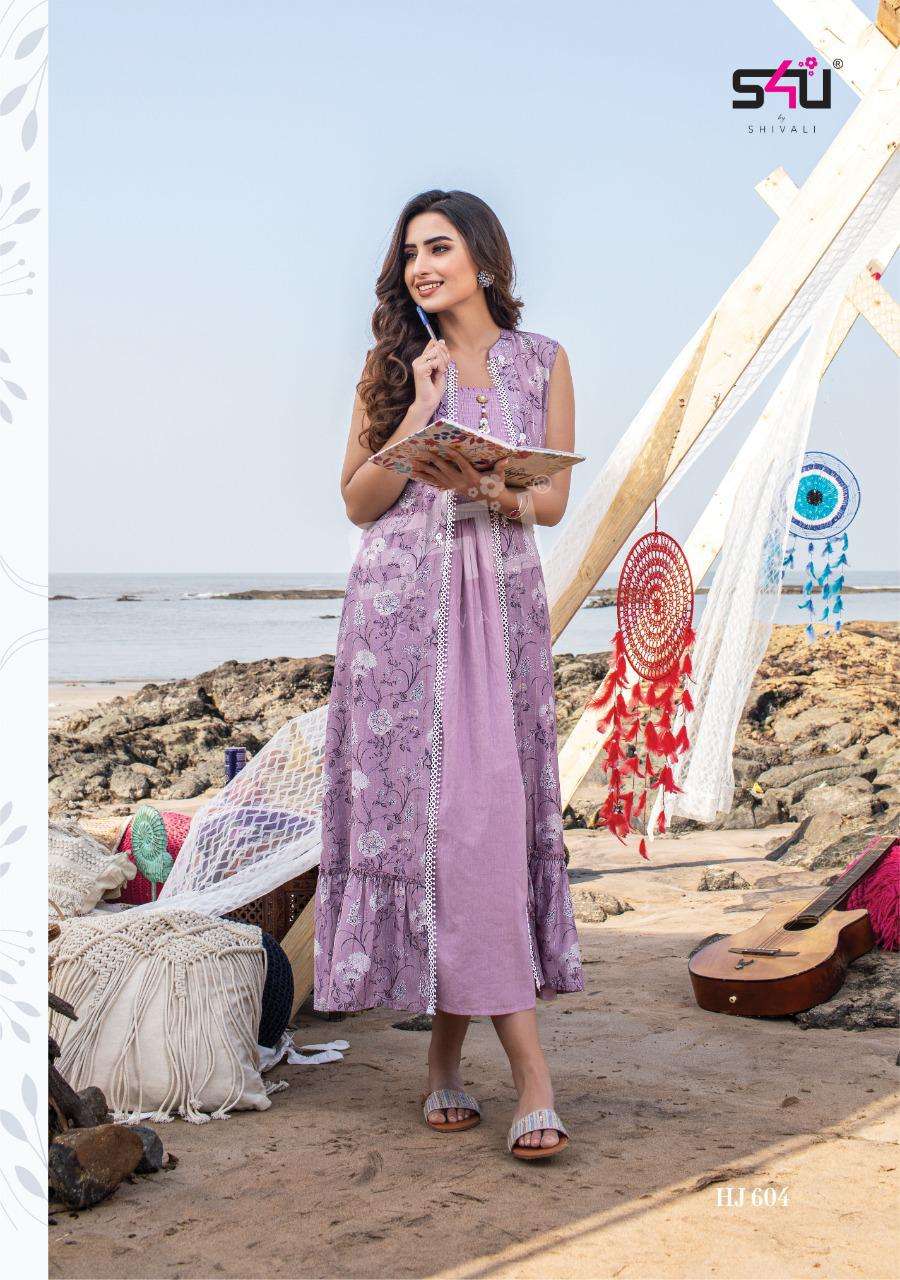 S4U HELLO JACKETS VOL-6 D.NO-604 KURTI GOWN 