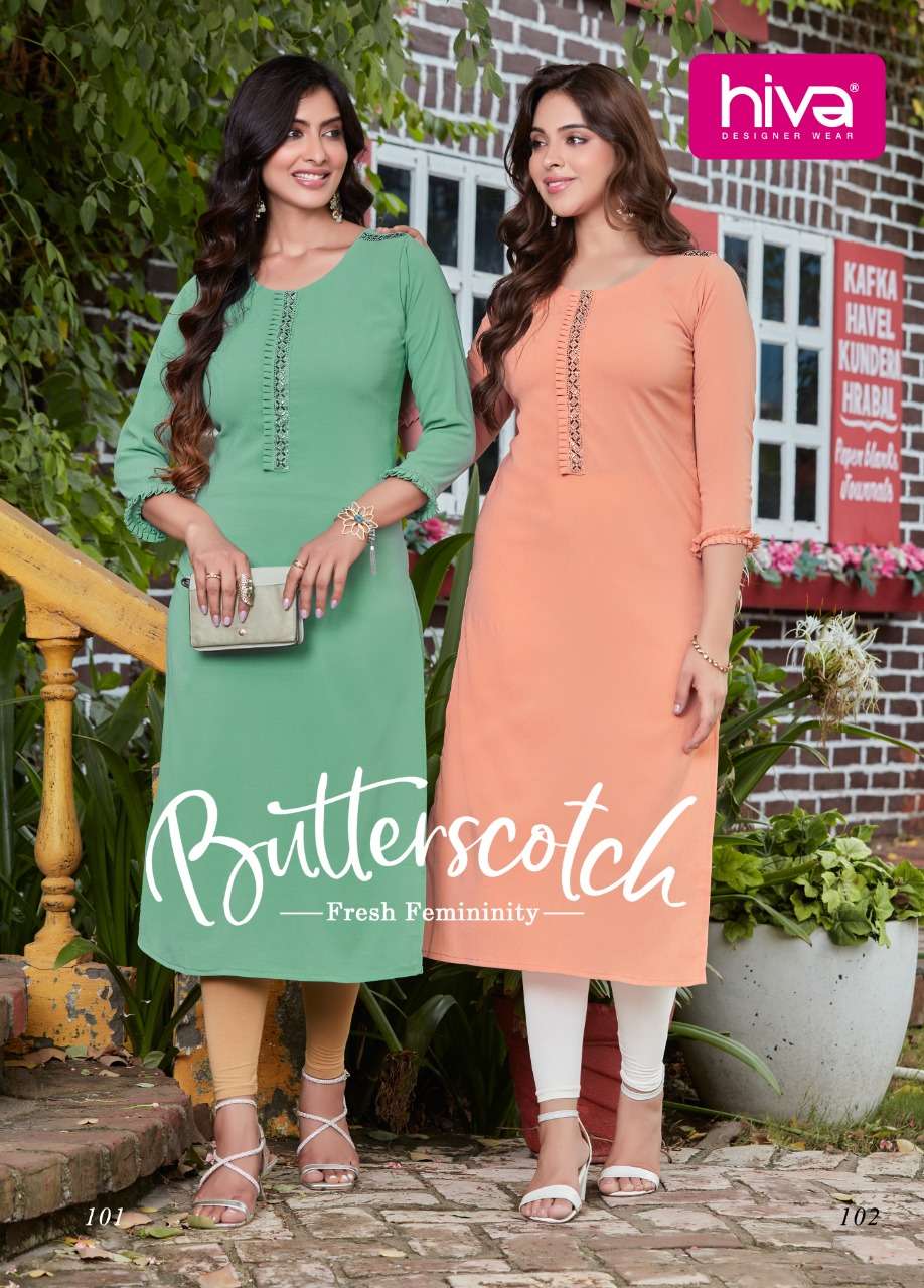 HIVA PRESENT BUTTERSCOTCH KURTI CATALOG