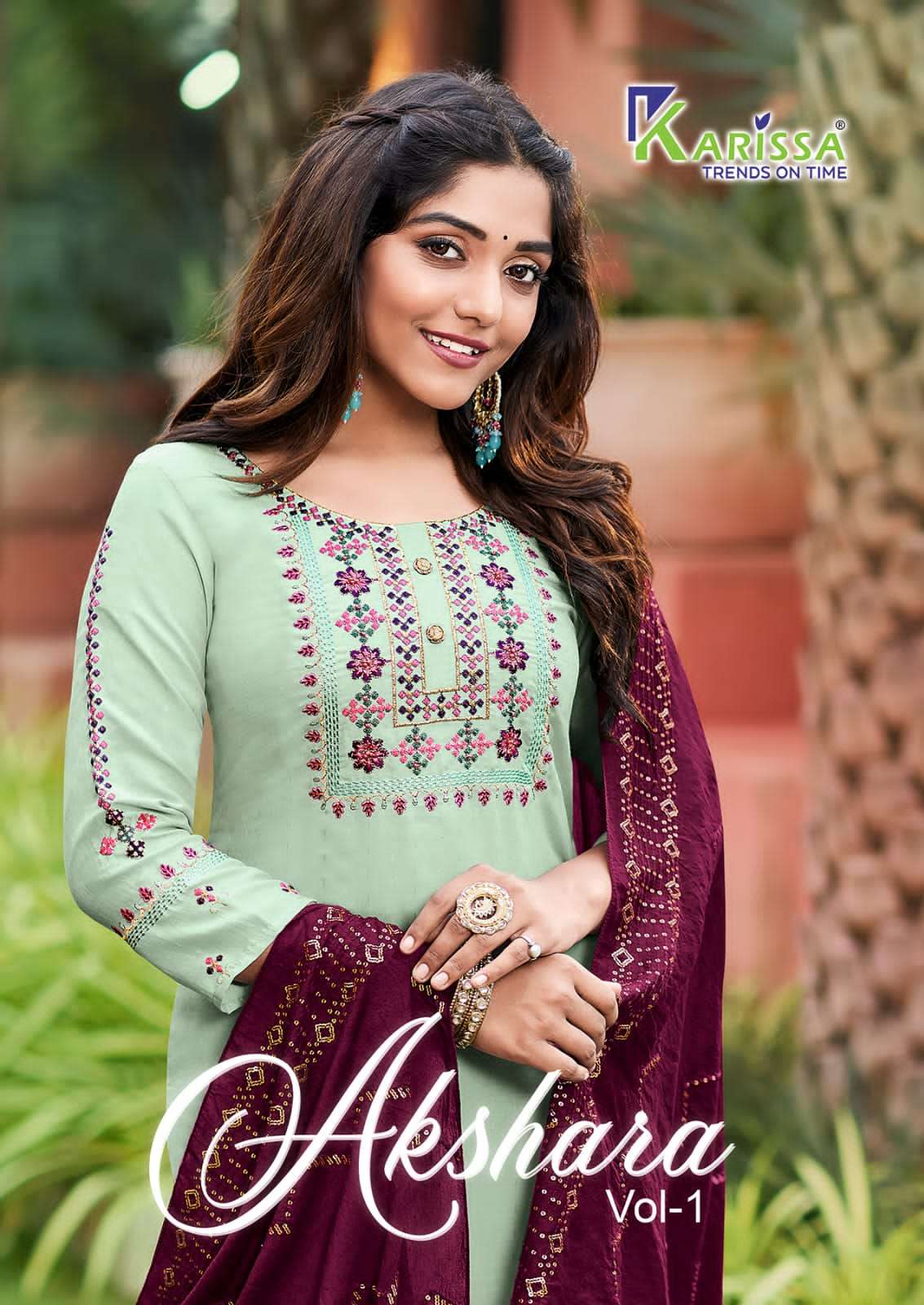 KARISSA PRESENT AKSHARA VOL 1 3PCS CONCEPT KURTI PANT WITH DUPATTA SET