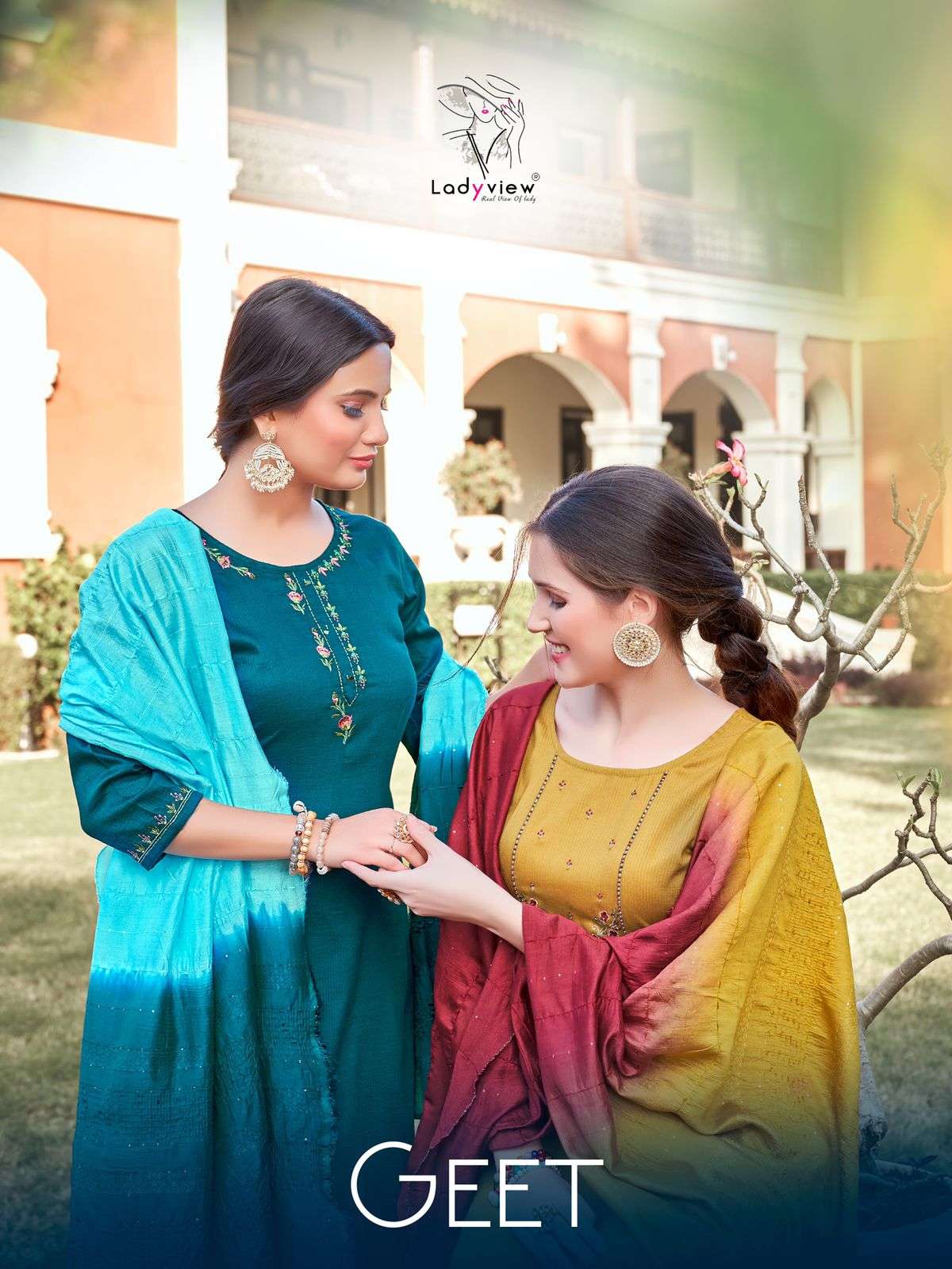 LADYVIEW LAUNCHING KURTI PANT WITH DUPATTA SET PRESENT GEET CATALOG