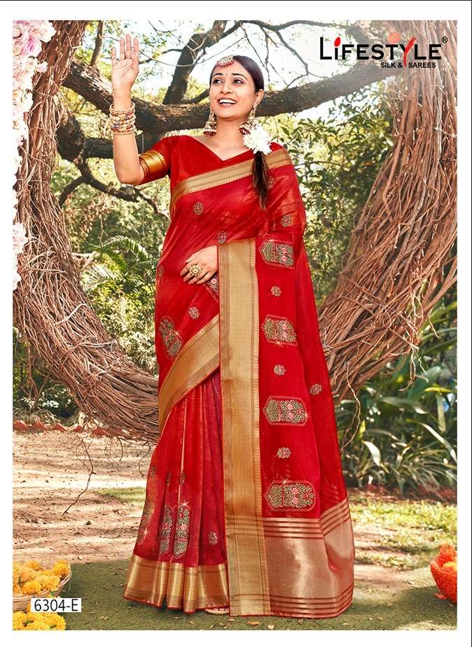 LIFESTYLE PRESENT LIFESTYLE SERIES 6304 VOL - 1 ORGANZA SAREE COLLECTION