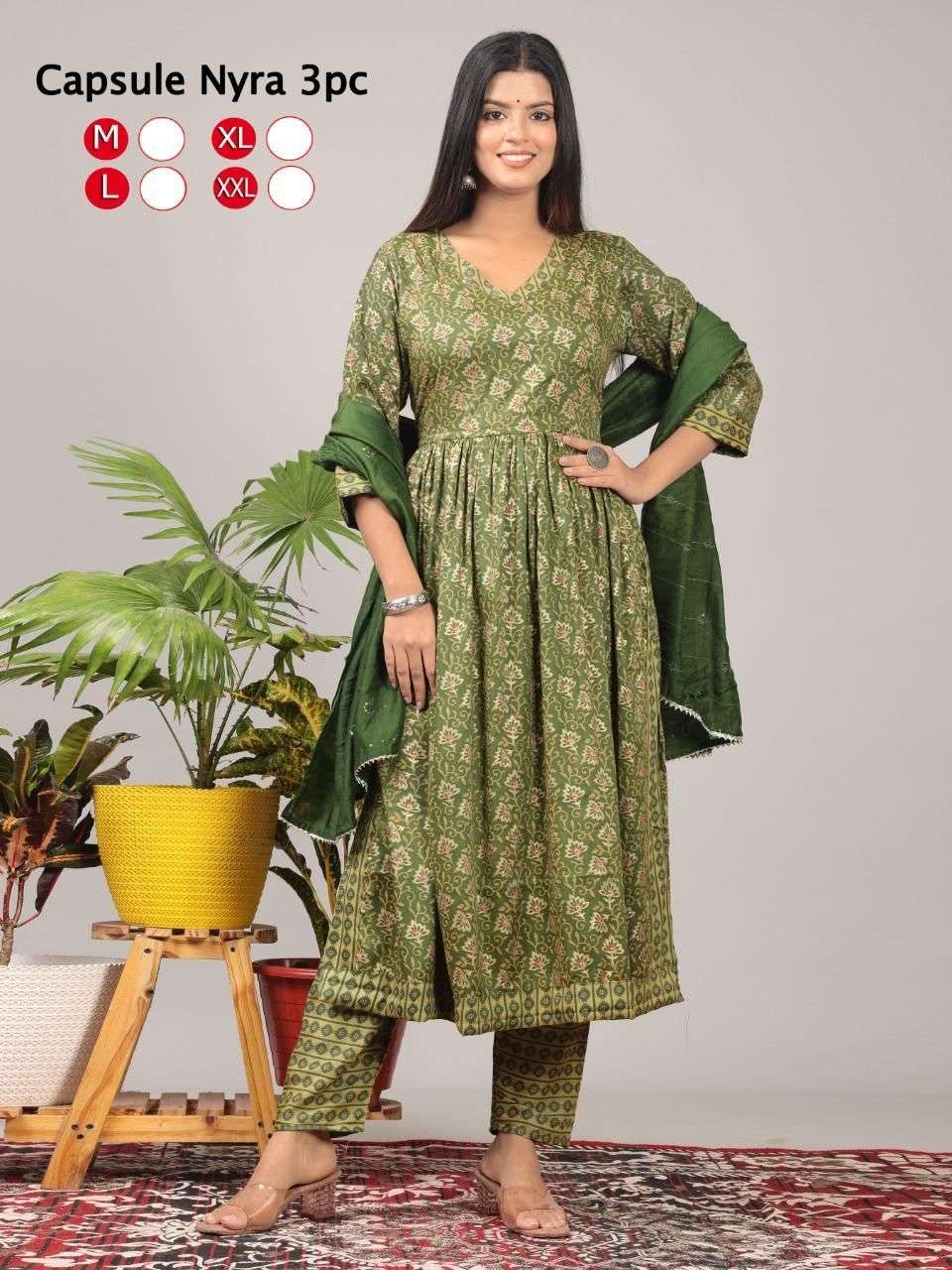 LUCACCI DESIGNER PRESENT HELLO GIRL 3PCS KURTI PANT WITH DUPATTA SET