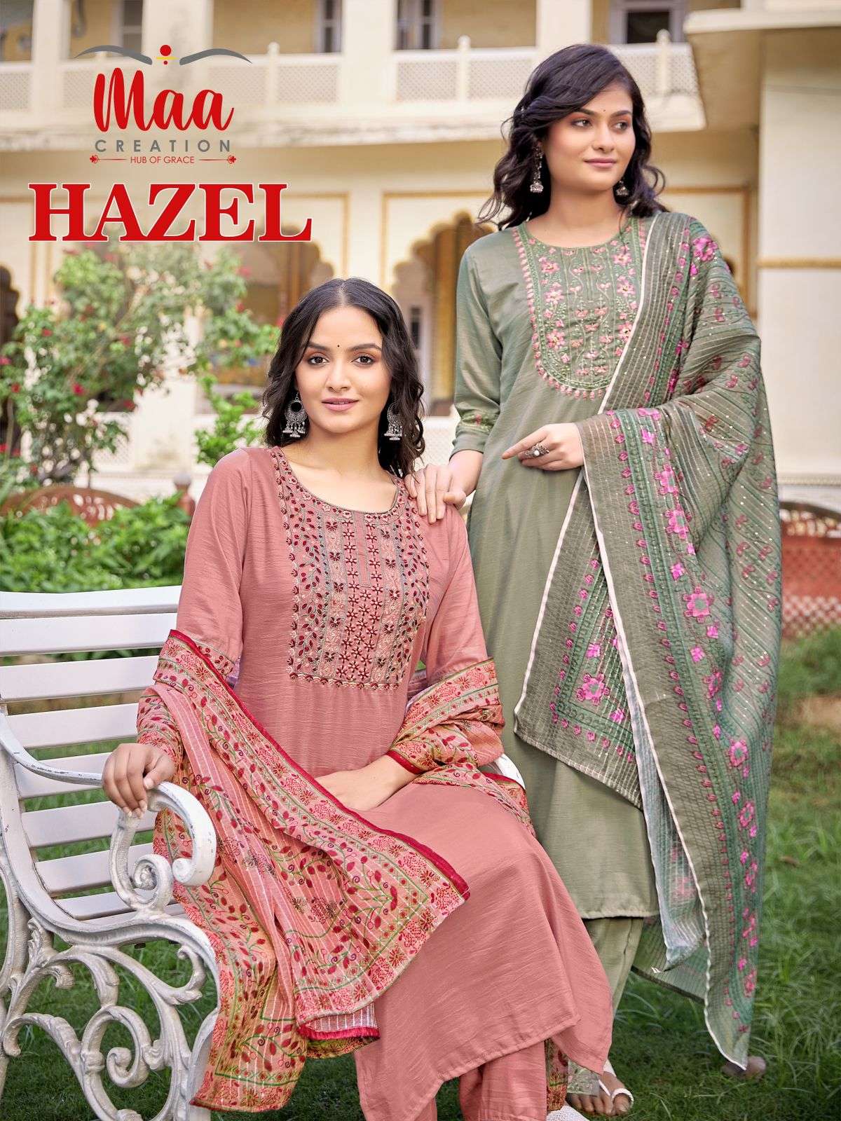 MAA CREATION BRAND KURTI PANT WITH DUPATTA CATALOG HAZEL 4PCS SET