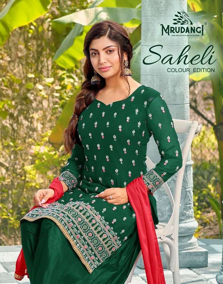 MRUDANGI PRESENT SAHELI 3PCS CONCEPT PATIYALA SUTI COLLECTION 