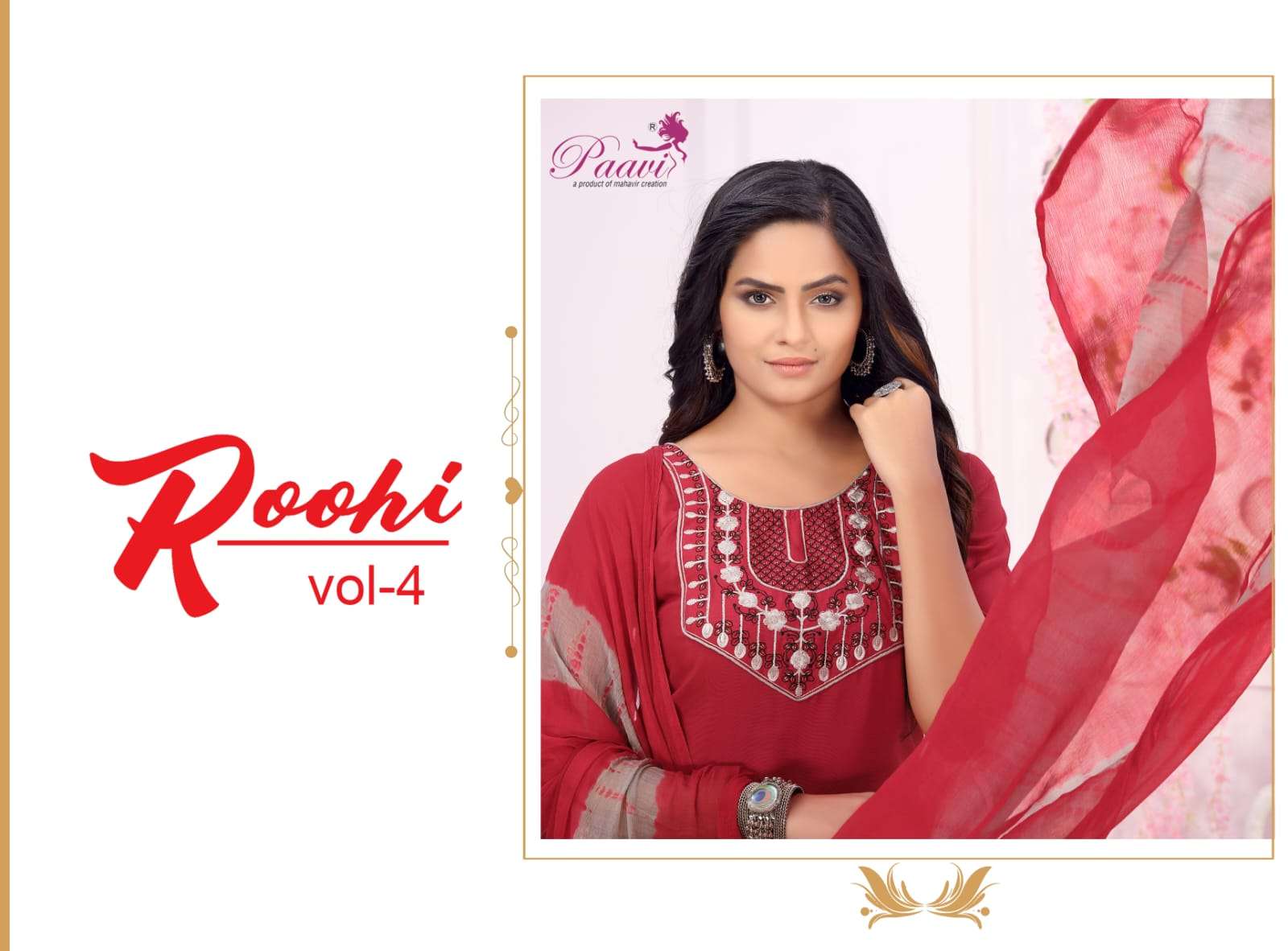  ROOHI-4 CATALOUGE BY PAAVI RAYON PATIYALA SUIT 