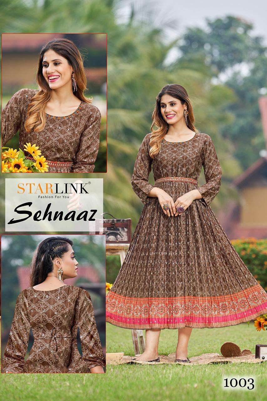 SEHNAAZ TOP-CHINNON DIGITAL PRINT GOWN 1003