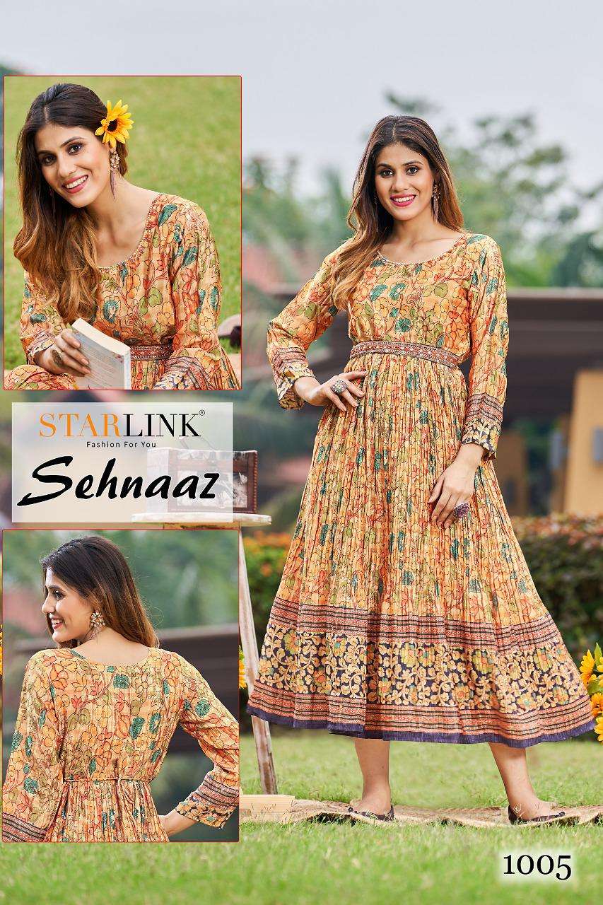 SEHNAAZ TOP-CHINNON DIGITAL PRINT GOWN 1005