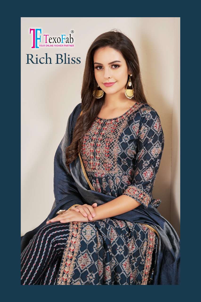 TEXOFAB RICHBLISS VOL 1 3PCS CONCEPT KURTI PANT WITH DUPATTA SET