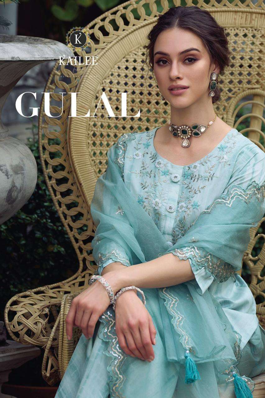 KAILEE FASHION LAUNCHING NEW CATALOGUE GULAL 3PCS CONCEPT KURTI PANT WITH DUPATTA SET COLLECTION- WHOLESALE SUPPLIER SURAT 