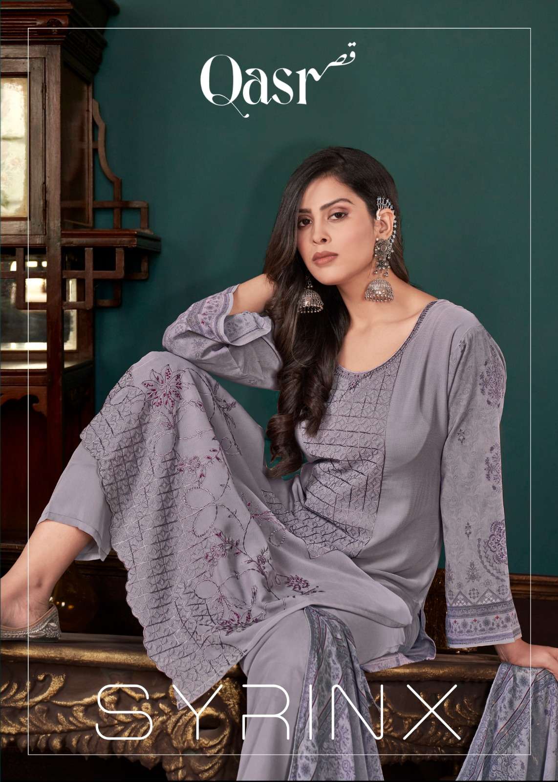 QASR LAUNCHING THE NEW CATALOGUE SYRINX 3PCS CONCEPT KURTI PANT WITH DUPATTA-WHOLESALE DEALER SURAT