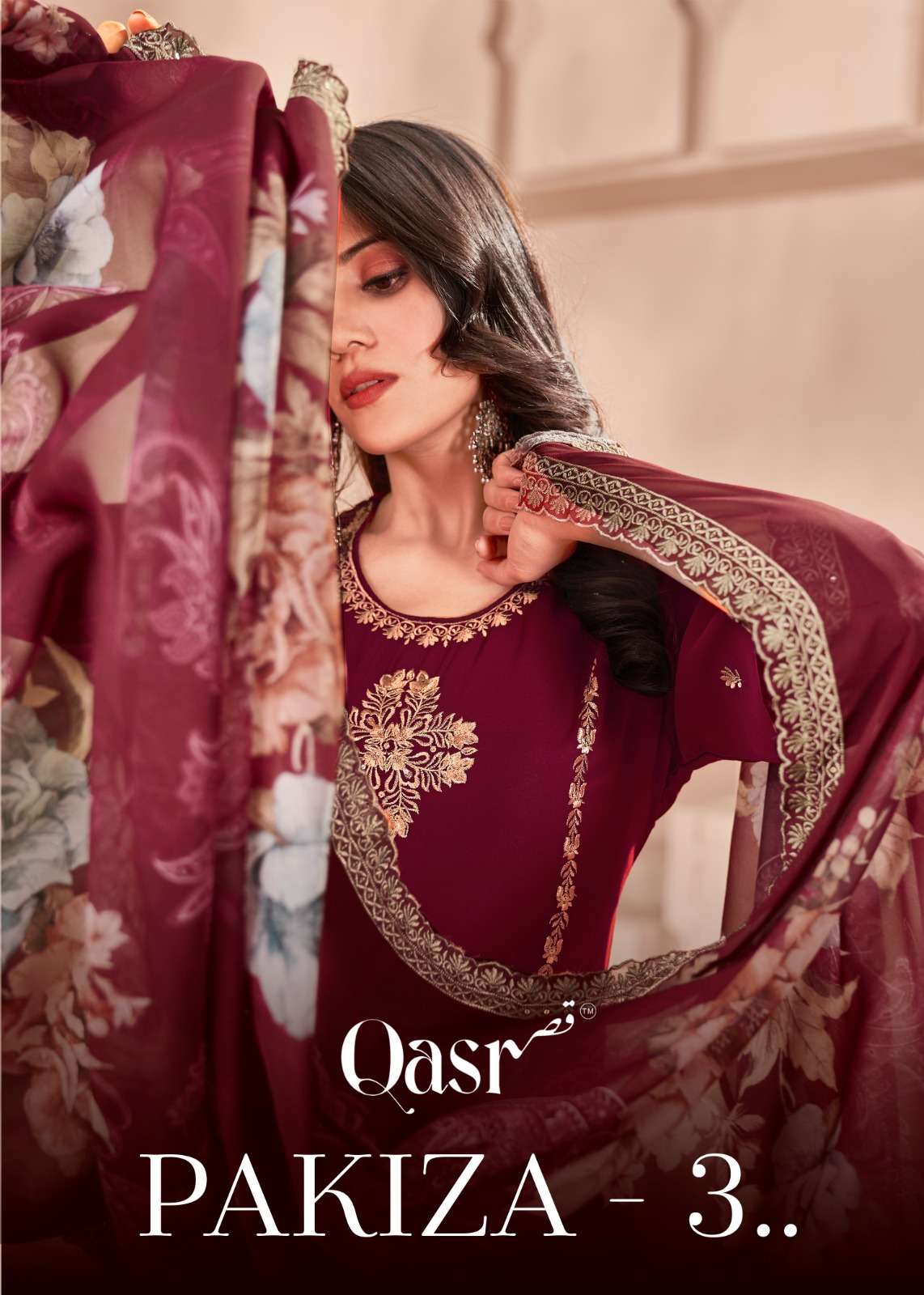 QASR PRESENT LAUNCHING THE NEW CATALOGUE PAKIZA-3 3PCS CONCEPT KURTI PANT WITH DUPATTA SET COLLECTION- WHOLESALE DEALER SURAT