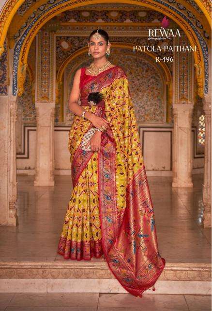 REWAA PRESENTS NEW CATALOUGE  PATOLA PAITHANI DESIGN NO-496