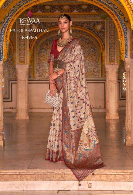 REWAA PRESENTS NEW CATALOUGE  PATOLA PAITHANI DESIGN NO-496A