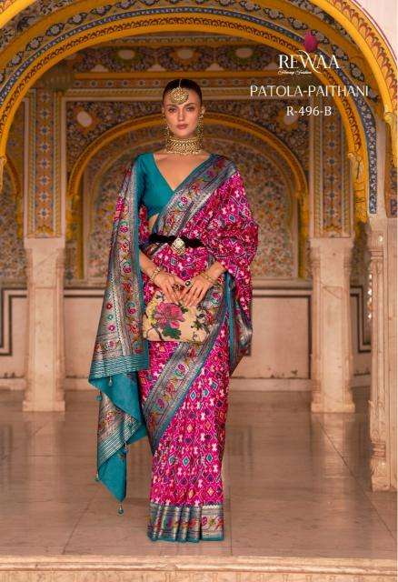 REWAA PRESENTS NEW CATALOUGE  PATOLA PAITHANI DESIGN NO-496B