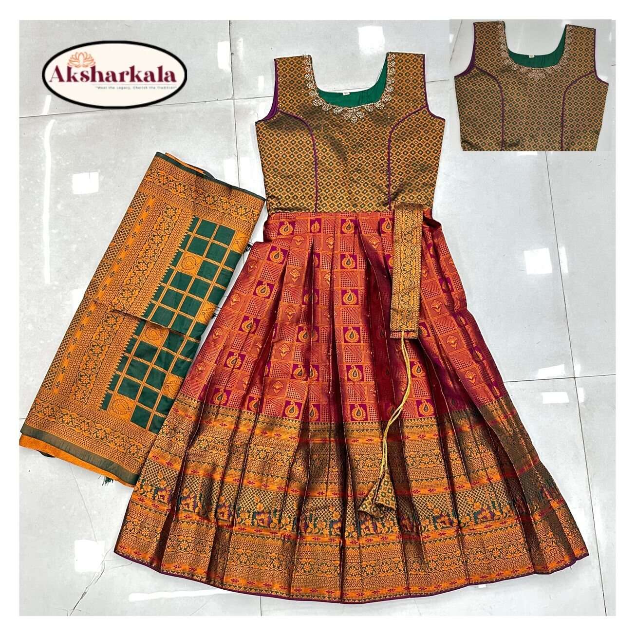 ANAMIKA NEW READYMADE KIDS WEAR GOWN BY AKSHARKALA