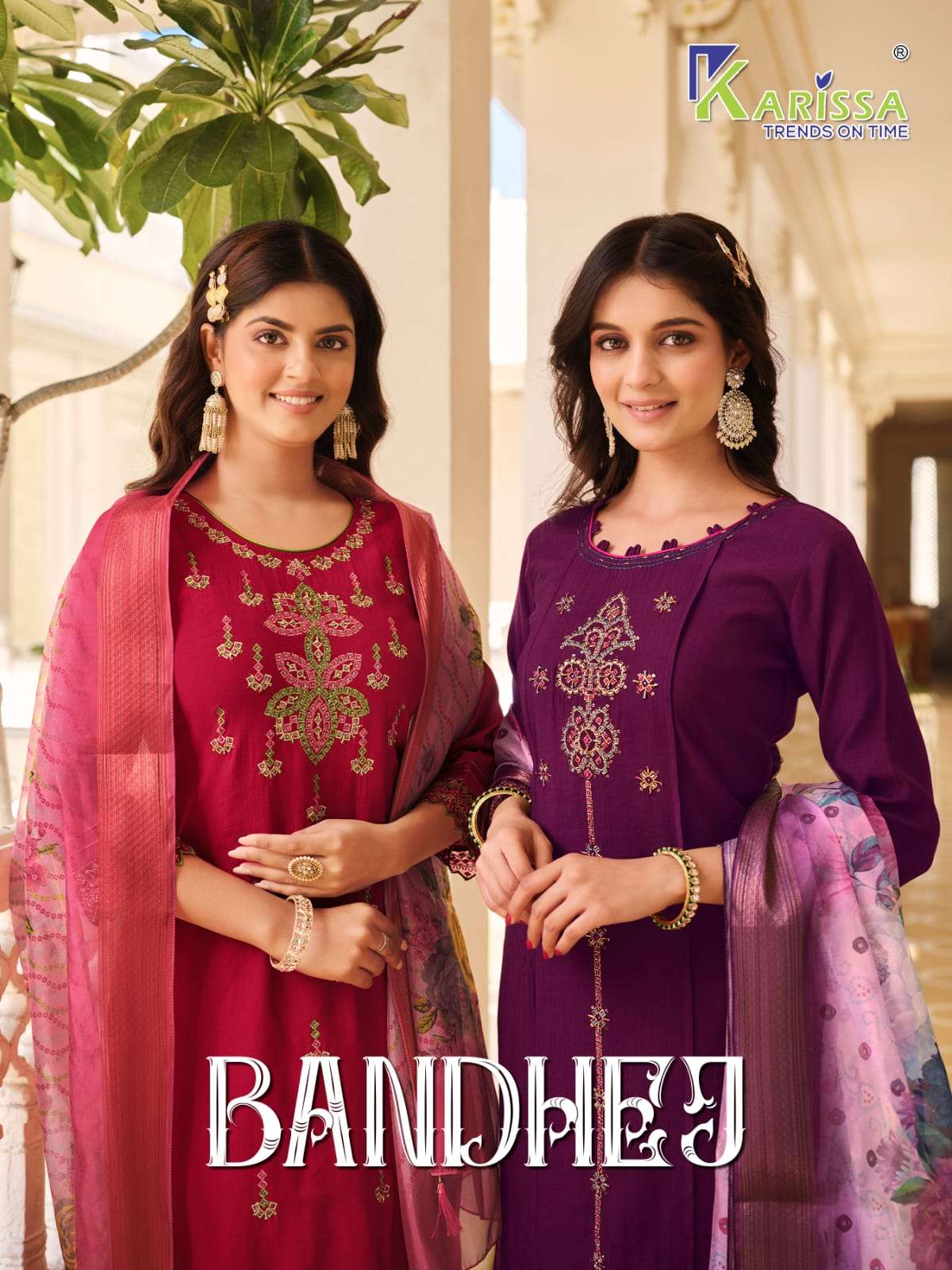 BANDHEJ 3 PIECE KURTI PANT DUPATTA BY KARISSA 