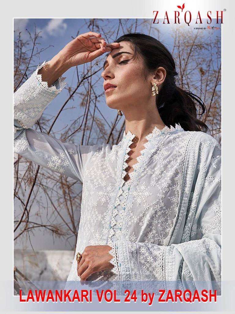 LAWANKARI VOL-24 NAZNEEN EMBROIDERED PAKISTANI SUITS BY ZARQASH 