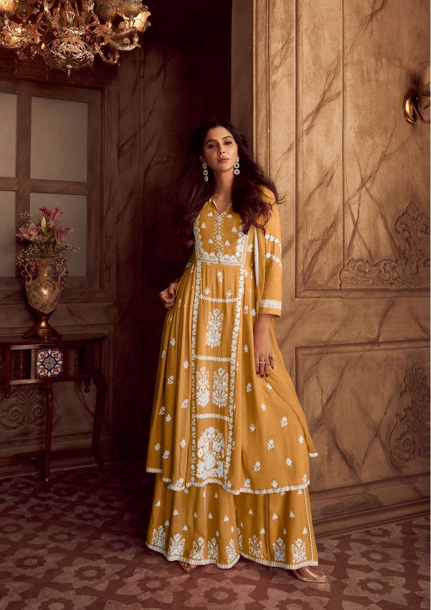 YELLOW COLOUR HEAVY EMBROIDERY SUPER HIT PARTY WEAR COLLECTION 