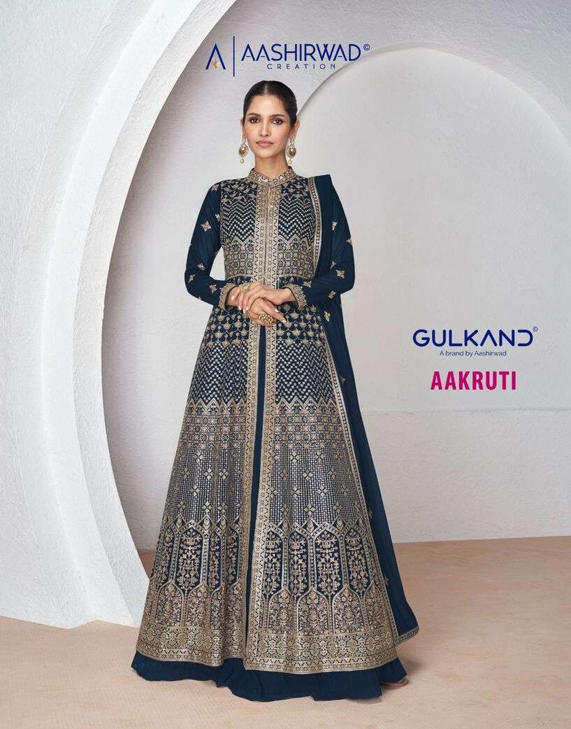 AAKRUTI BY AASHIRWAD CREATION REAL GEORGETTE ANARKALI DRESS WITH DUPATTA 