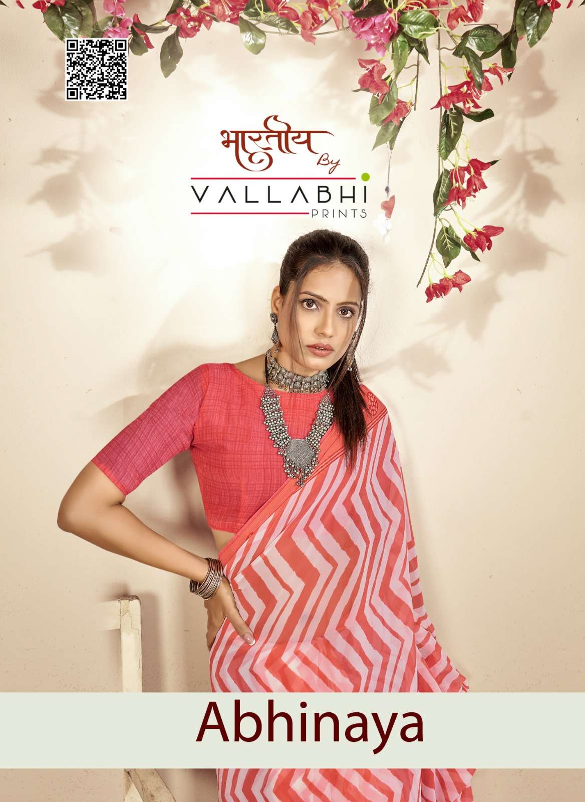 ABHINAYA BY VALLABHI GEORGETTE PRINT DAILY WEAR SAREES 