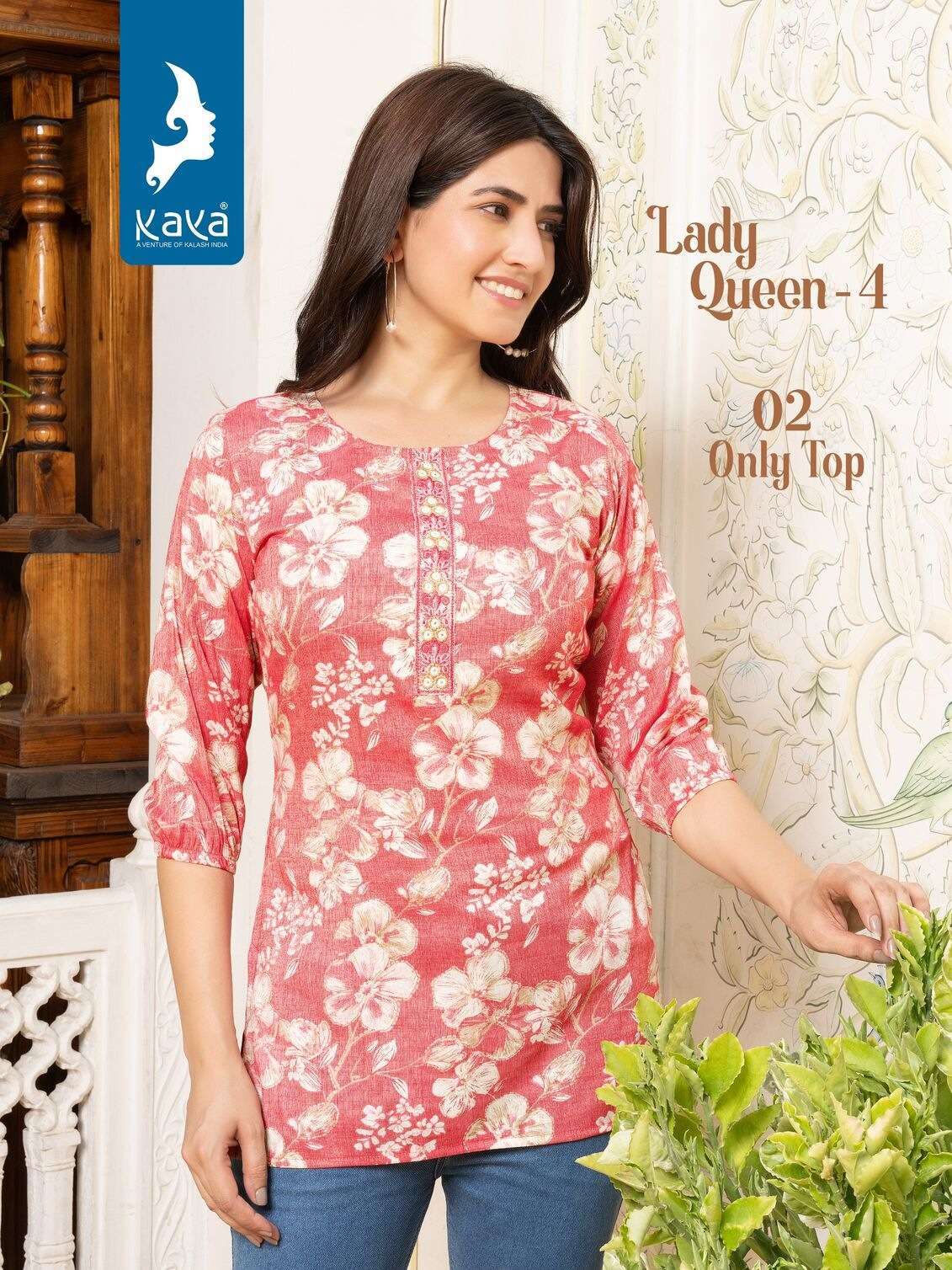 LADY QUEEN VOL-4 BY KAYA KURTI CAPSULE PRINT SHORT TUNICS 04