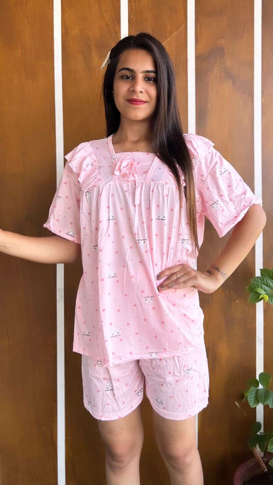 PRINTED SHORT NIGHT SUIT IN DIFFERENT COLOURS BY TEXOFAB