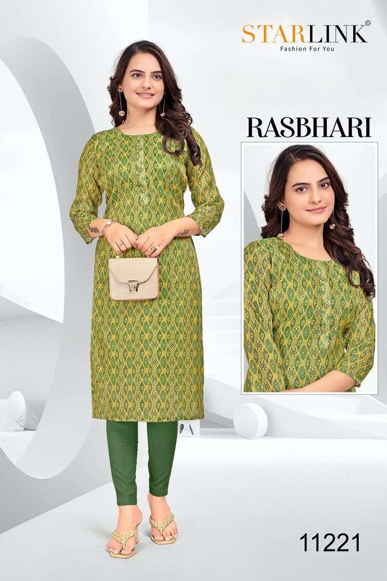 RASHBHARI BY STARLINK TISSUE WITH JARI PATTERN KURTI WITH INNER 