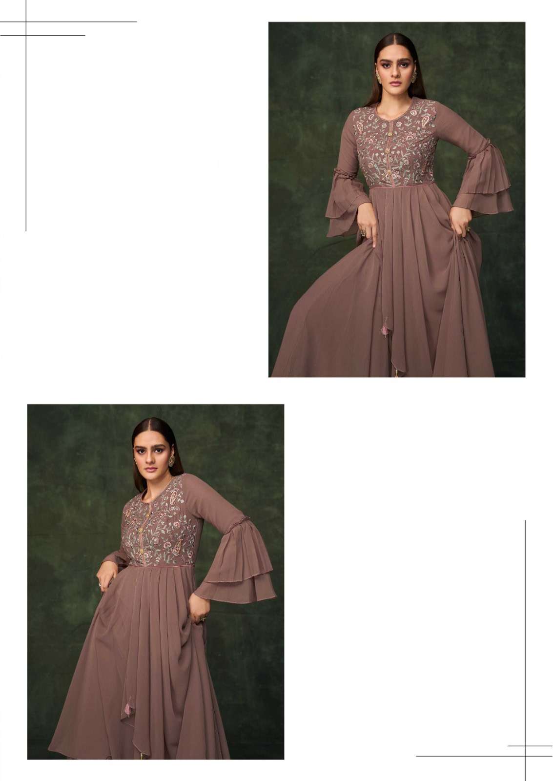 VM-18040 SD HEAVY GEORGETTE WITH HEAVY EMBROIDERY HANDWORK WITH INNER CRAP ANARKALI GOWN 