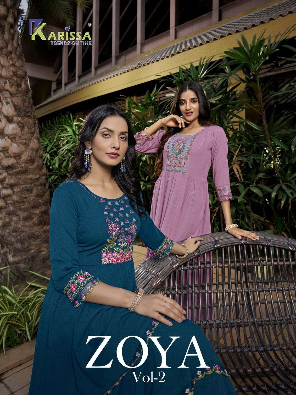 ZOYA VOL-2 BY KARISSA RAYON WITH LIVA TAG A LINE GHERA KURTI 