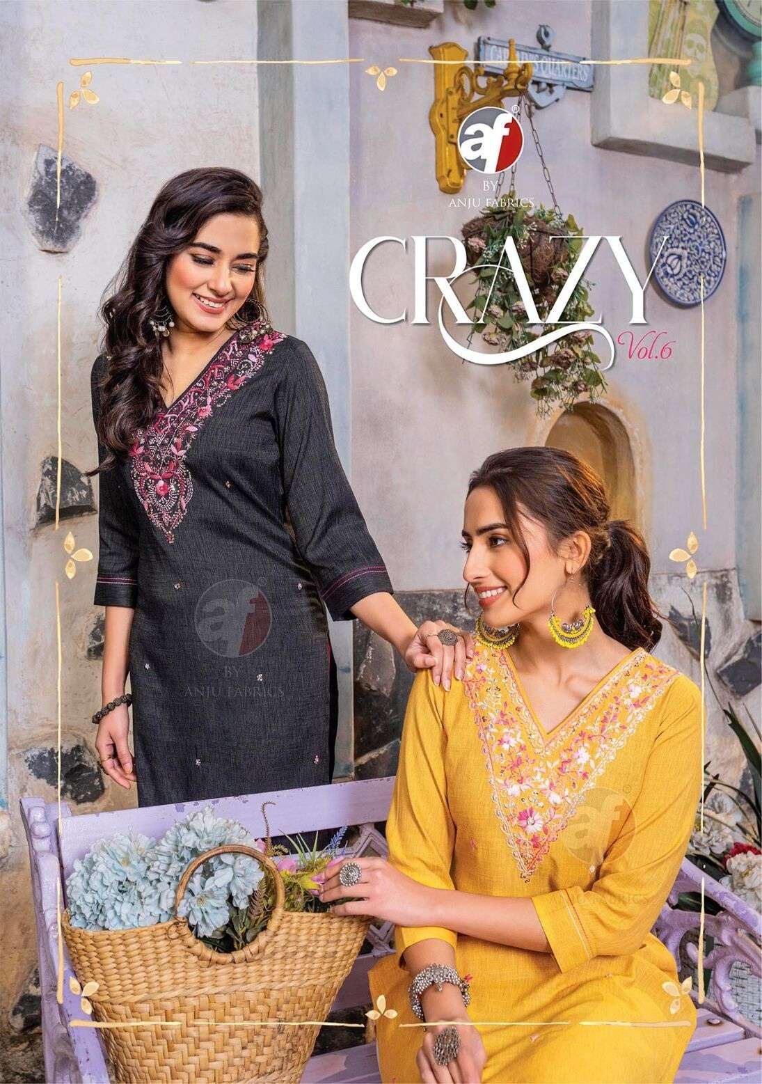 CRAZY VOL-6 BY ANJU FABRICS VISCOSE RAYON FABRIC HEAVY RAYON KNOT WORK KURTI 