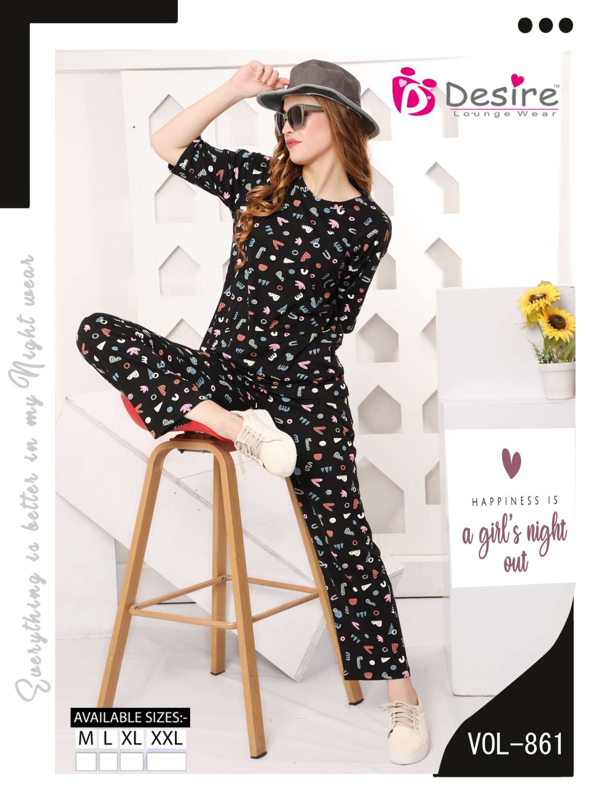 DESIGN NO-861 BY DESIRE BAGGY FIT STYLISH PRINTED CO-ORD SETS 