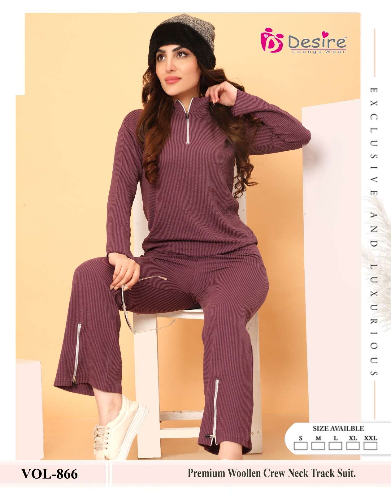 DESIGN NO- 866 BY DESIRE WOOLEN CREW NECK STYLISH TRACK SUIT 