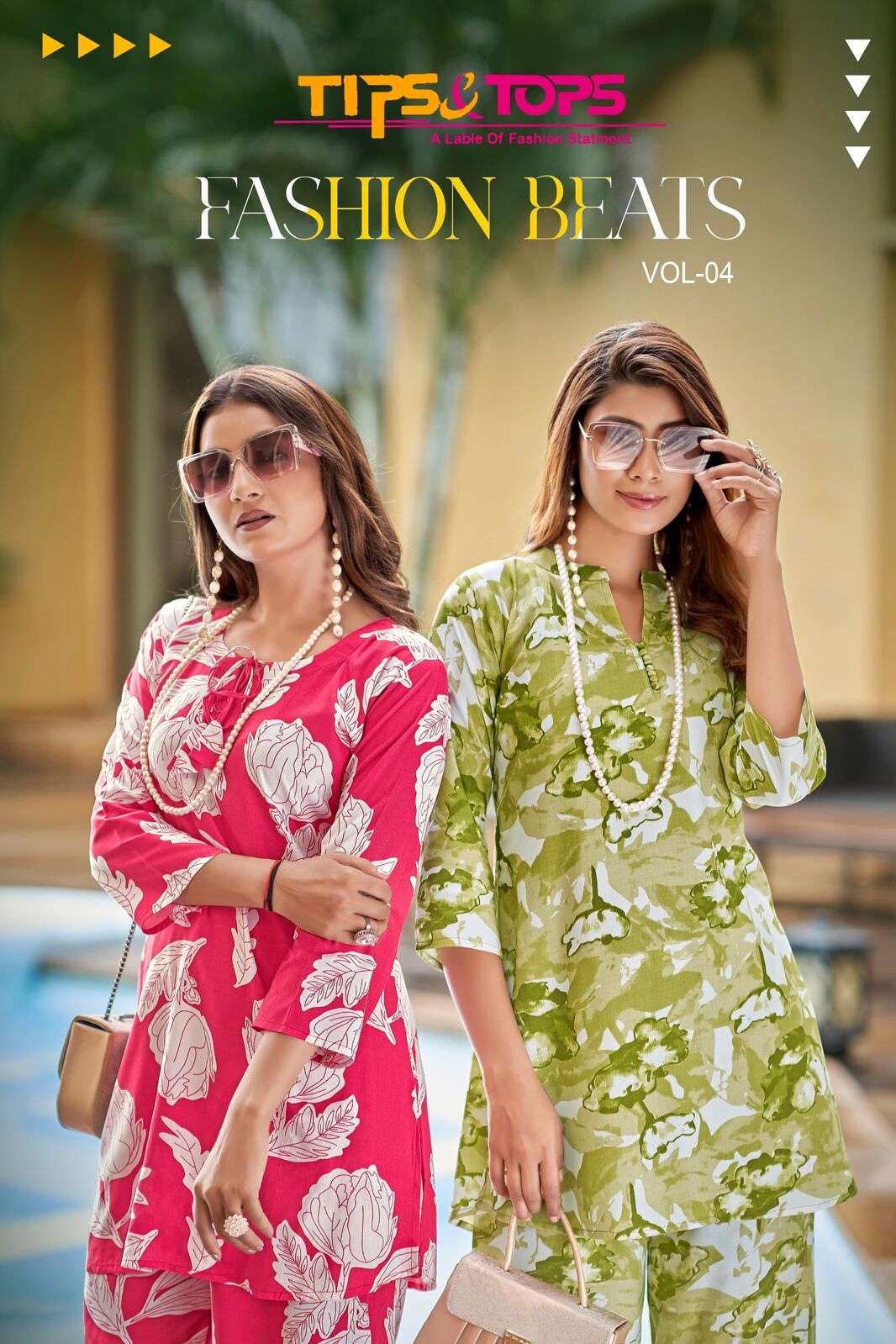 FASHION BEATS VOL-4 BY TIPS & TOPS HEAVY RAYON PRINT 3/4 SLEEVES STYLISH CO-ORD SET COLLECTION  