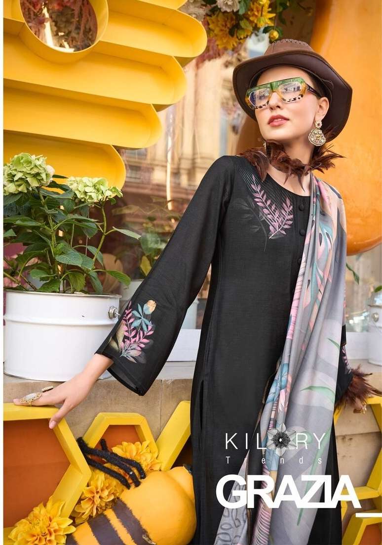 GRAZIA BY KILORY TRENDZ PURE BEMBERG HANDWORK MUSLIN DIGITAL PRINT 3 PIECE SET 