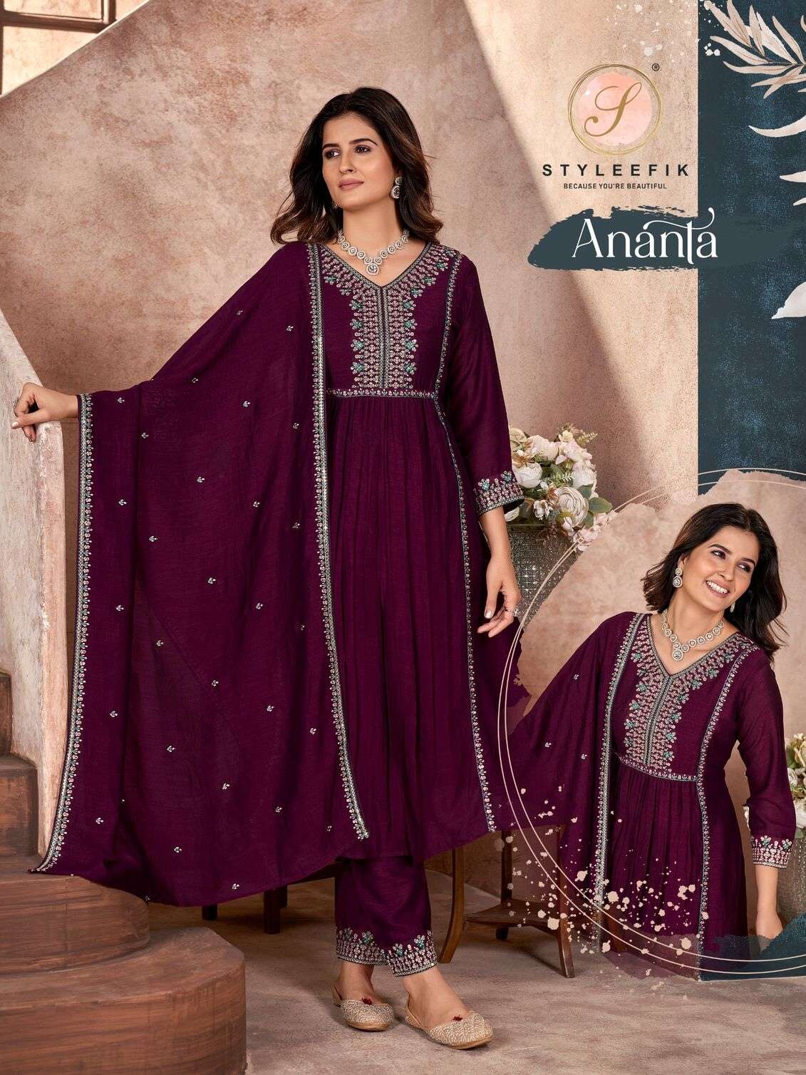 MADHURA BY STYLEFIK SILK FABRIC WITH MAL LINING STYLISH KURTI PANT WITH DUPATTA 