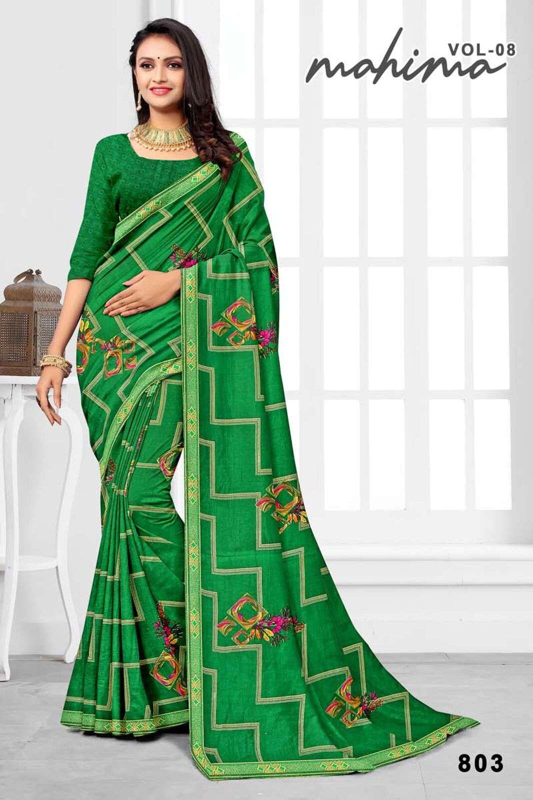 MAHIMA BY TEXOFAB CLASSIC RANIAL FABRIC PRINTED SAREES FOR EVERYDAY ELEGANCE.