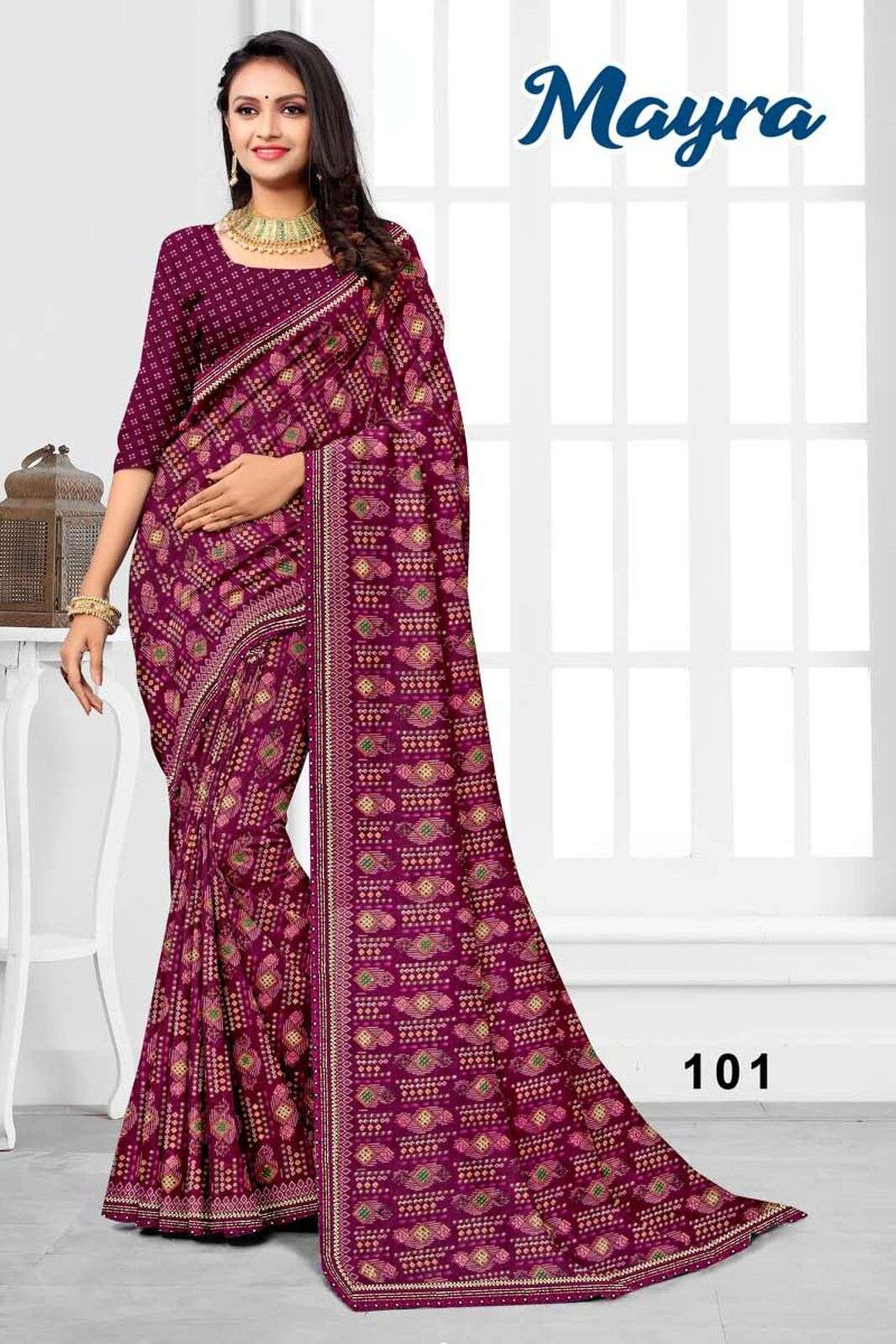 MAYRA BY TEXOFAB REGULAR WEAR RANIAL FABRIC PRINTED SAREES 