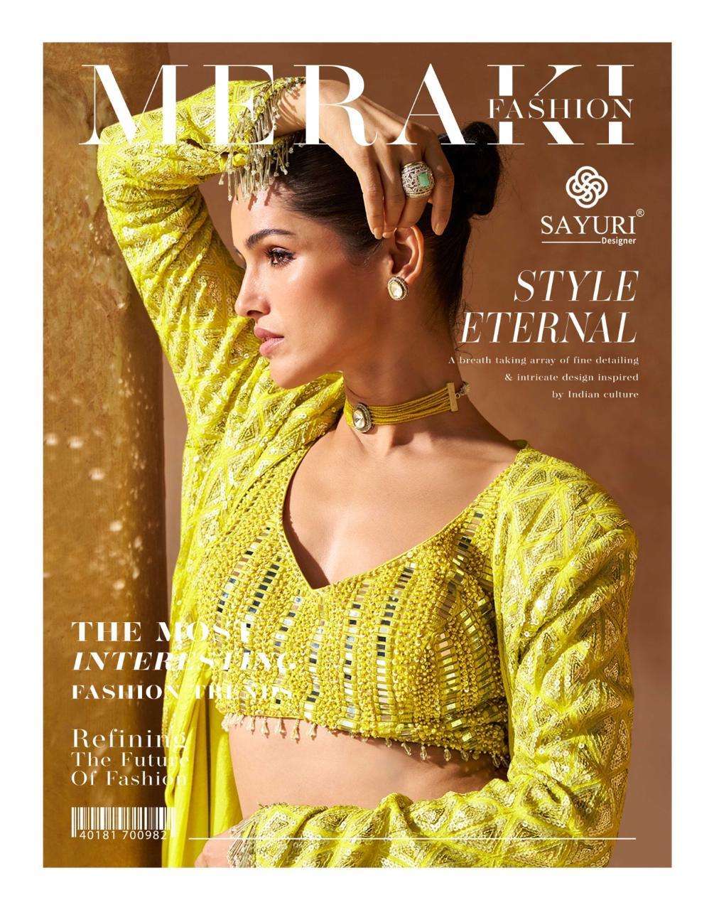MERAKI BY SAYURI DESIGNER REAL GEORGETTE HEAVY EMBROIDERY CROP TOP PLAZO WITH DUPATTA 
