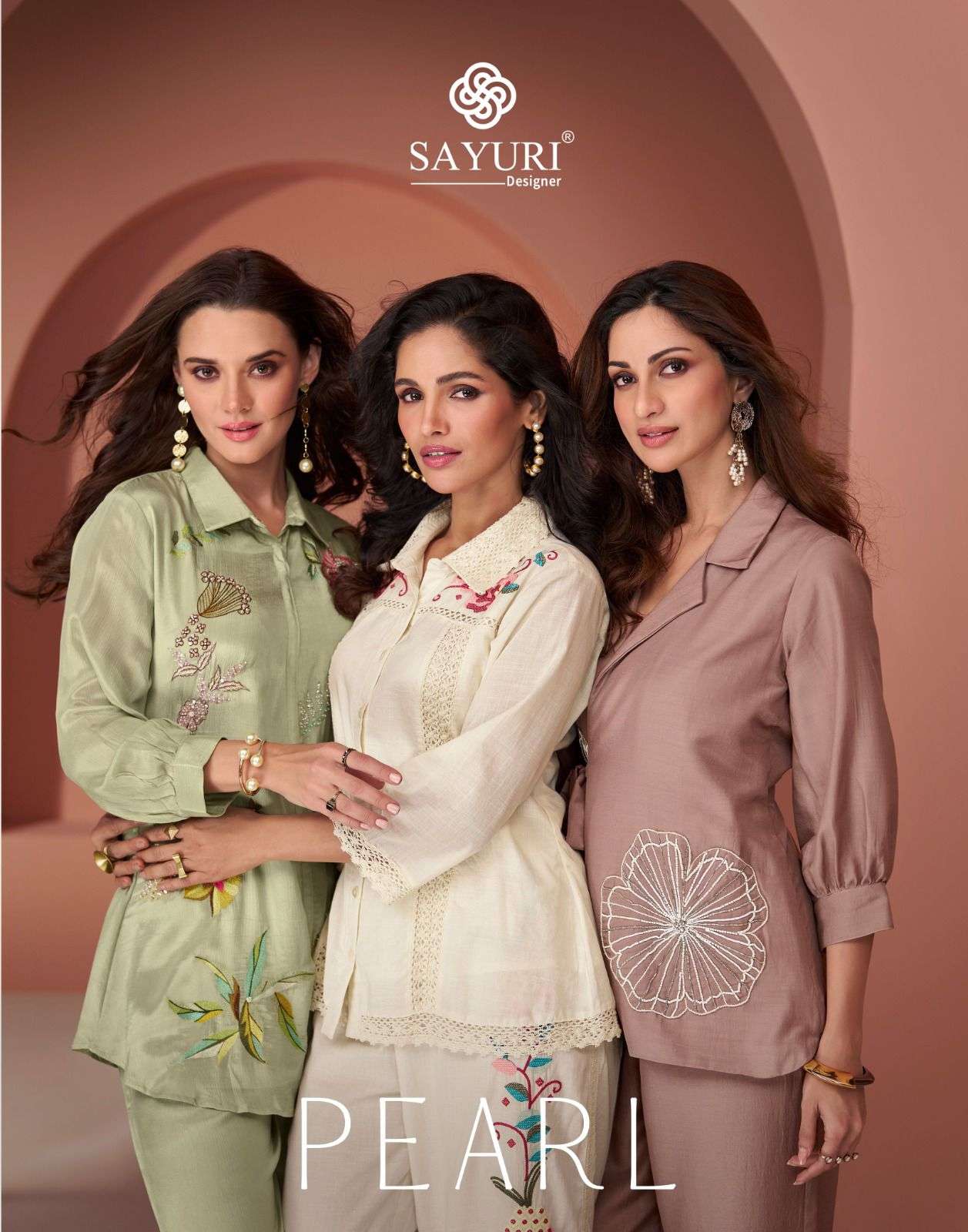 PEARL BY SAYURI DESIGNER PURE SILK DESIGNER MATCHING CO-ORD SETS 