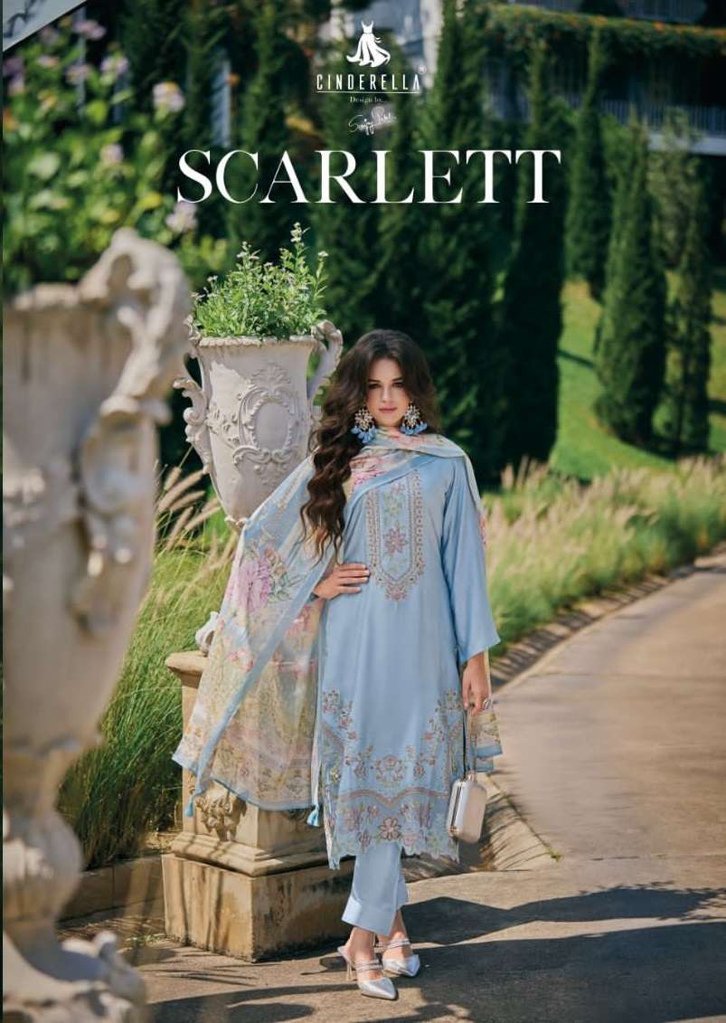 SCARLETT BY CINDERELLA PURE CHINON DIGITAL PRINT PATCH WORK SALWAR SUITS 