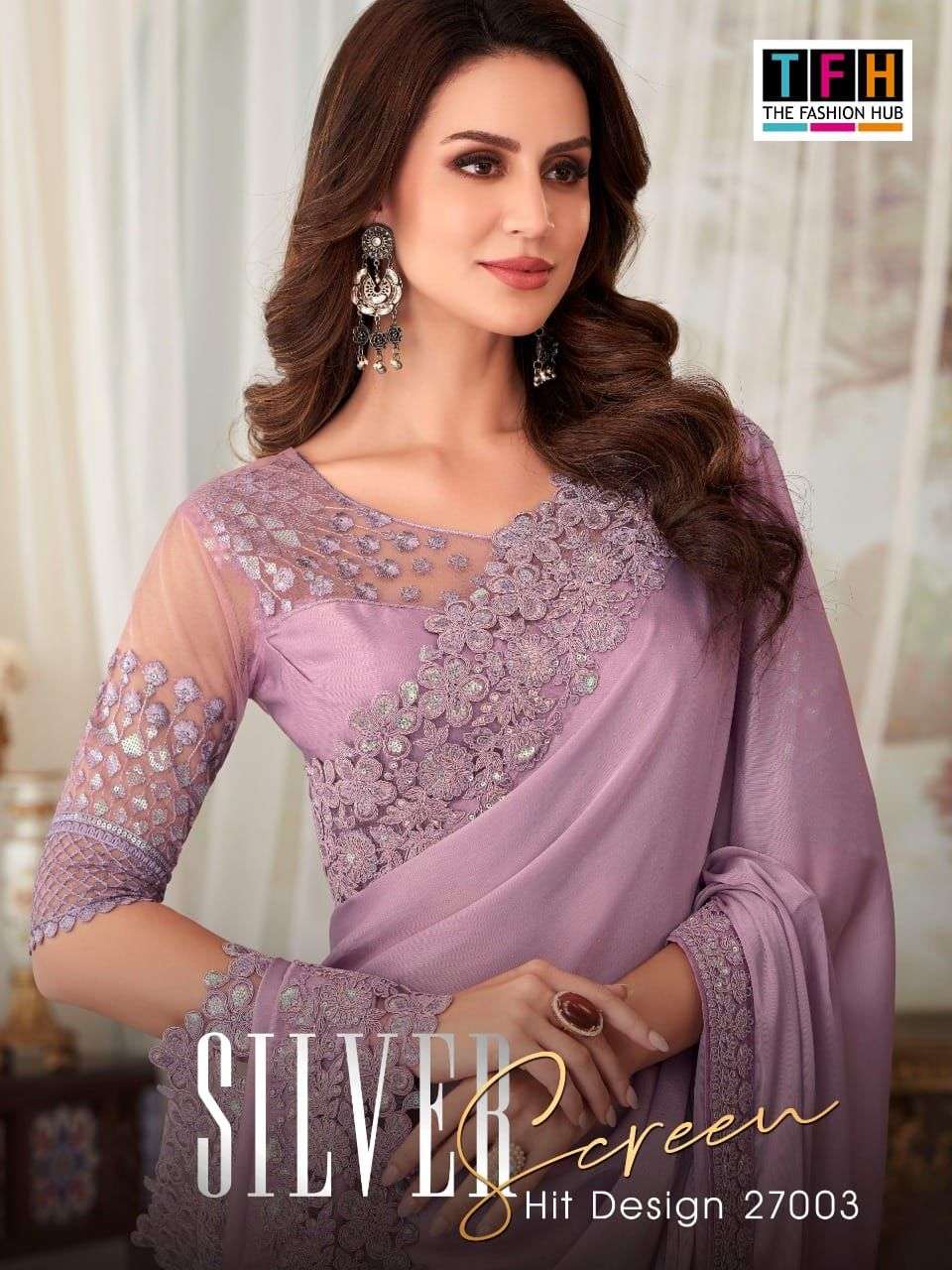 SILVER SCREEN HIT DESIGN BY TFH GLORIOUS SILK BEAUTIFUL EMBROIDERY SAREES 