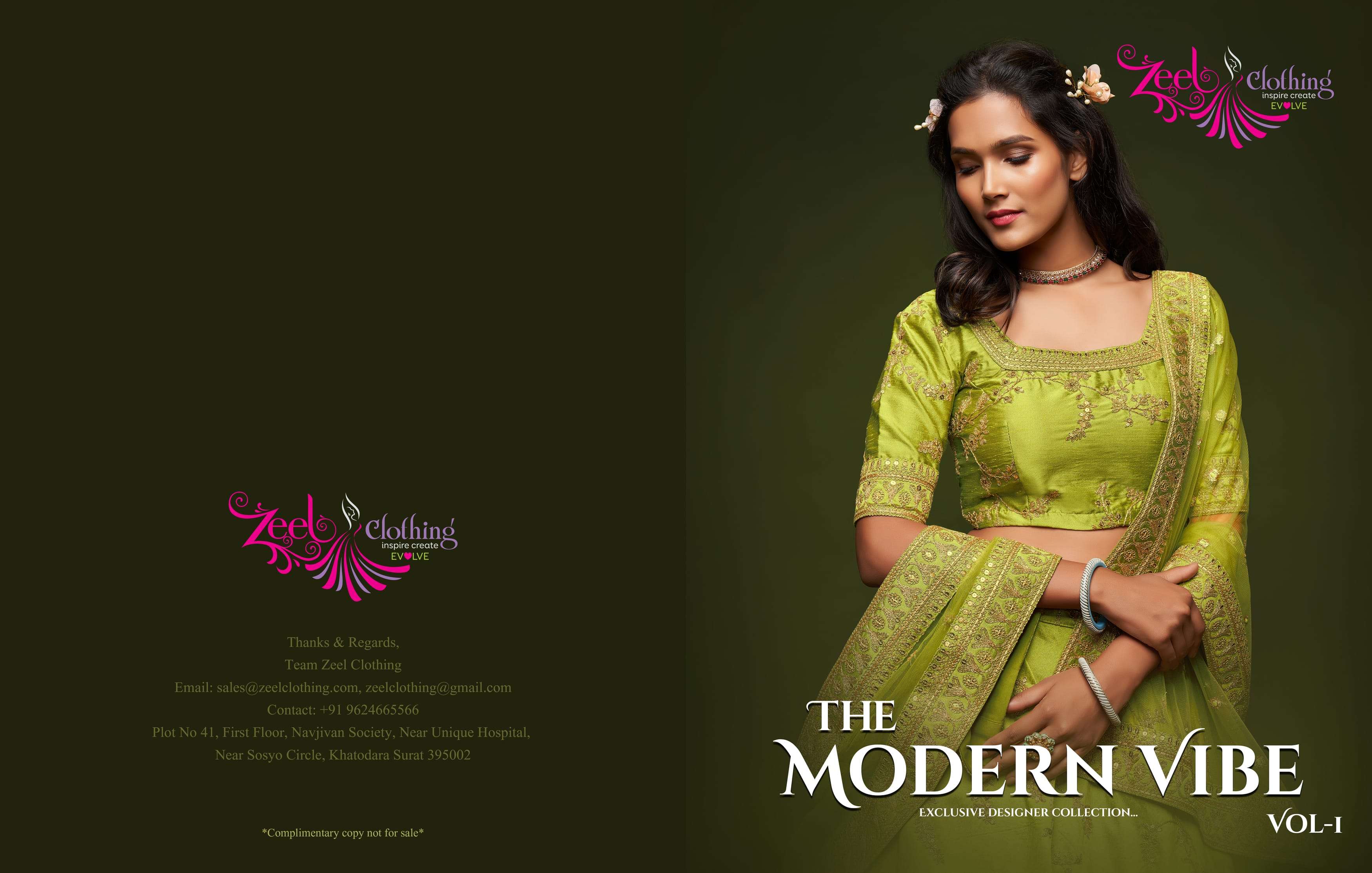 THE MODERN VIBES VOL-1 BY ZEEL CLOTHING INDIAN WEAR EMBROIDERY LEHENGA