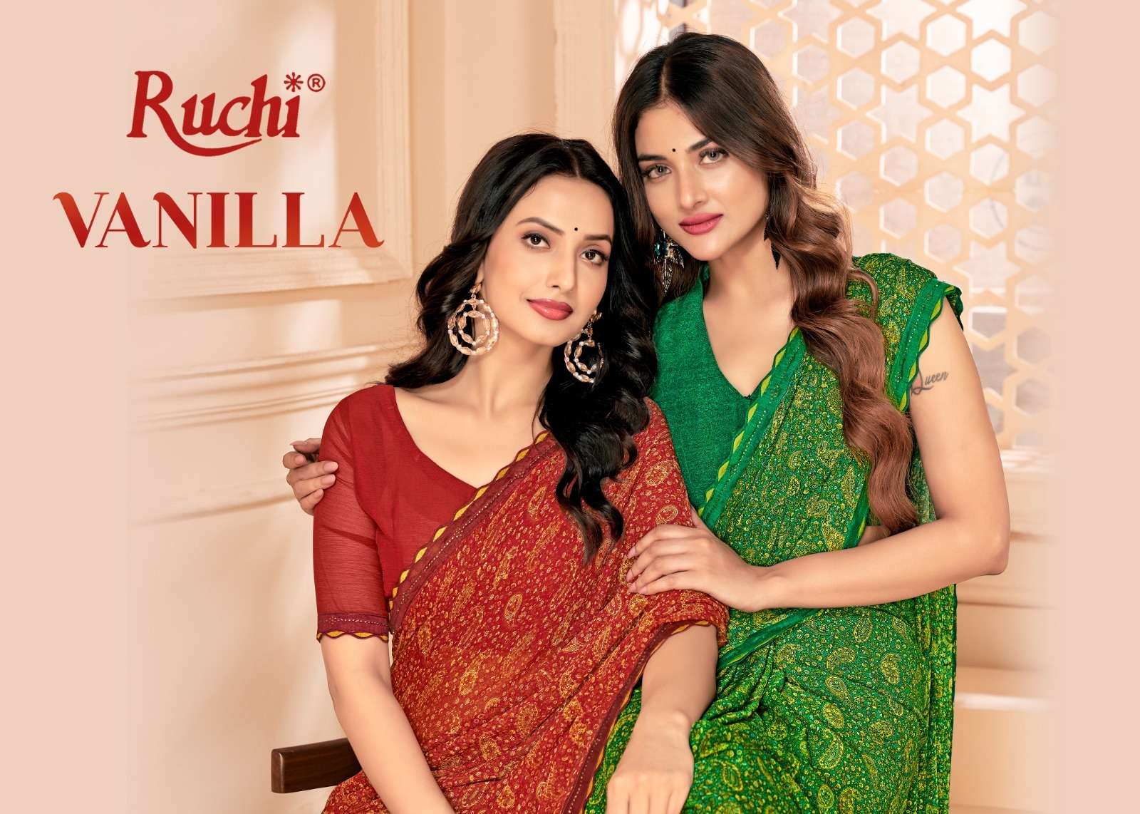 VANILLA VOL-4 BY RUCHI CHIFFON COLOURFUL PRINTED SAREES 