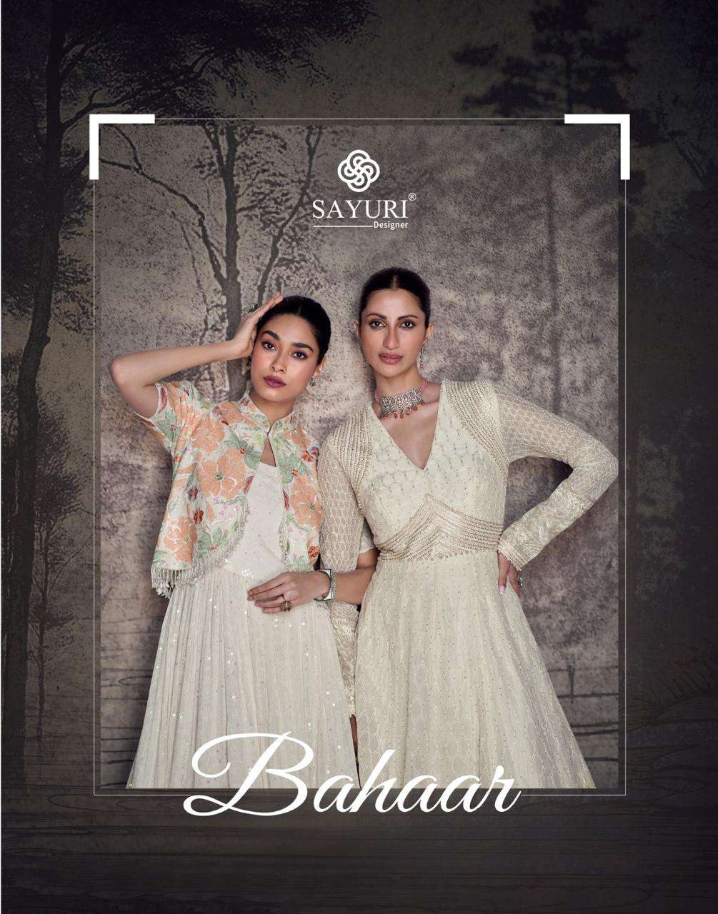 BAHAAR BY SAYURI DESIGNER REAL GEORGETTE HEAVY LOOK STYLISH EMBROIDERY LUCKNOWI 