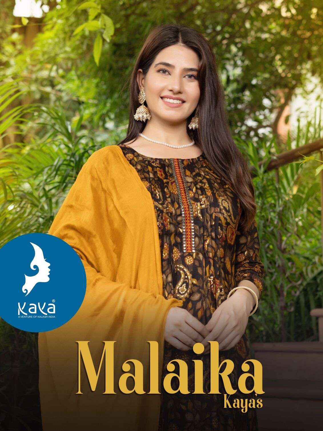 MALAIKA BY KAYA KURTI CAPSULE FOIL PRINT 3 PIECE CONCEPT WITH STRAIGHT CUT & ONE SIDE POCKET