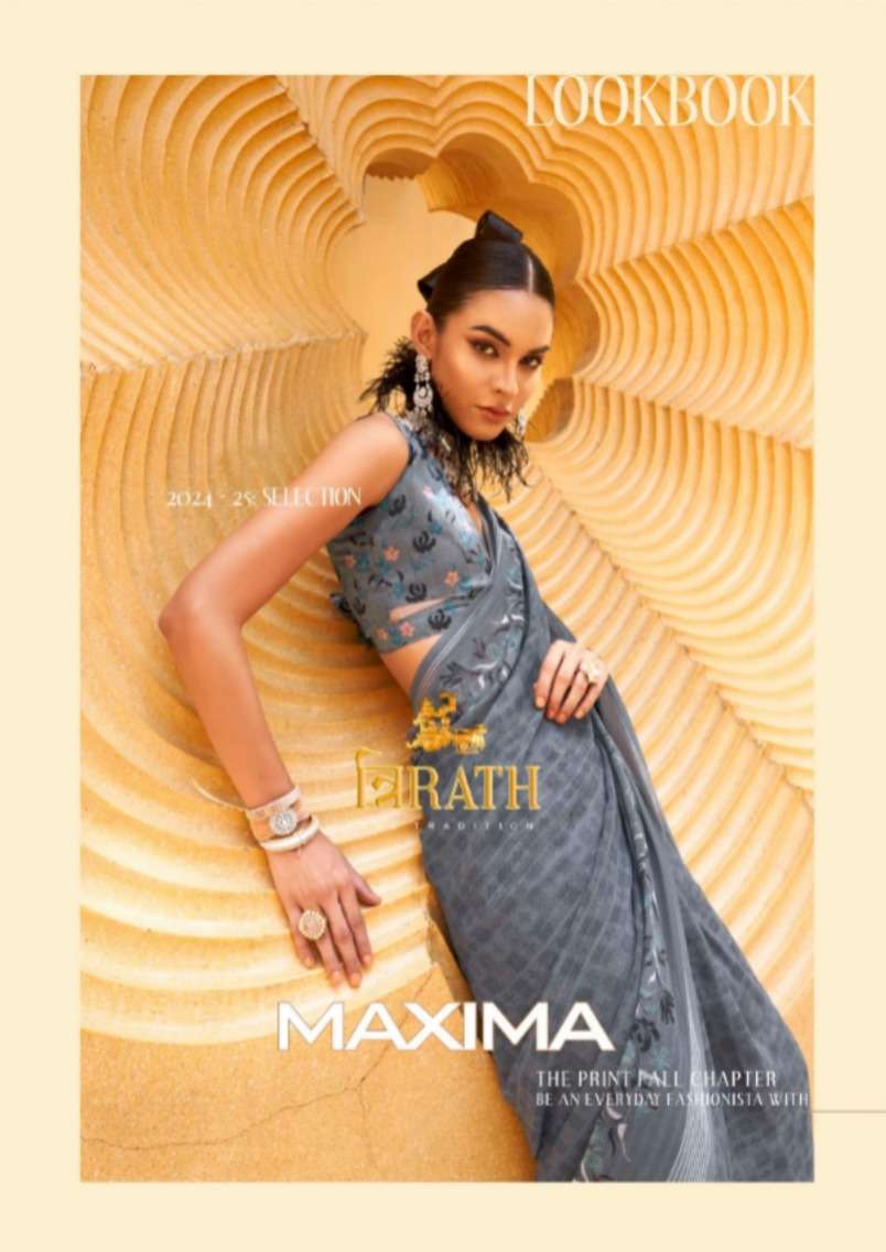 MAXIMA BY TRIRATH DAANI GEORGETTE WITH PRINT DESIGN AQUA FINISH CASUAL WEAR SAREES 